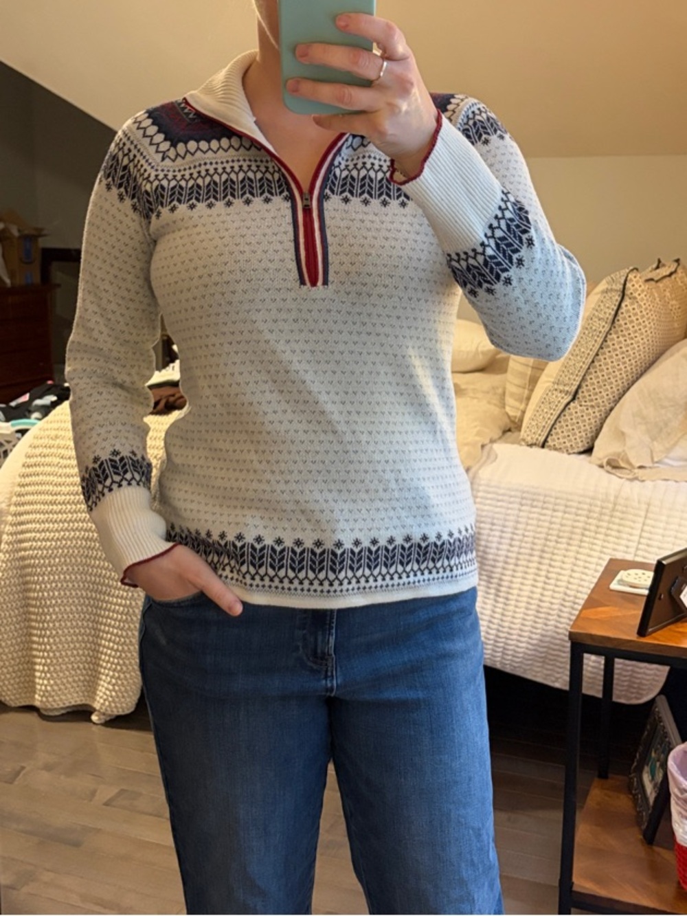 Eddie Bauer Fair Isle Half-Zip Sweater